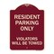 Signmission Reserved Parking Towing Resident Parking Violators Will Towed Alum Sign, 24" x 18", BU-1824-23004 A-DES-BU-1824-23004 - alternate 1